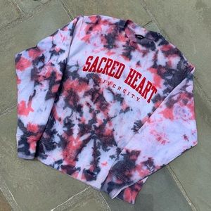 Sacred heart  champion crewneck tie dye crew